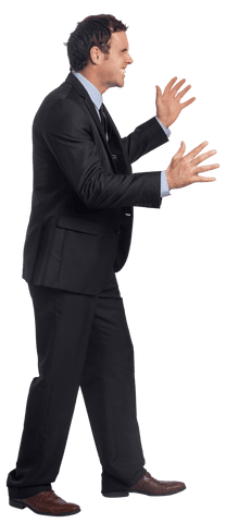 transparent caucasian businessman shouting in excited gesture - Download Free Stock Videos Pikwizard.com