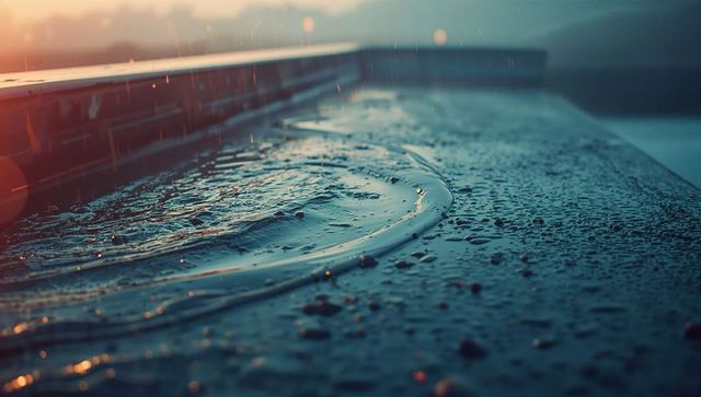 Ripple Formation on Terrace Pool Channel at Sunset