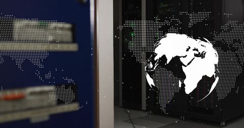 Global connectivity concept in modern data center