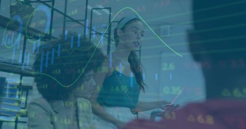 Diverse Team in Office Analyzing Business Data and Market Trends