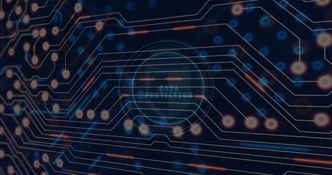 Futuristic Digital Network Circuit and Data Protections - Download Free Stock Images Pikwizard.com