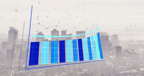 Digital Graph Overlay on Urban Cityscape - Download Free Stock Images Pikwizard.com
