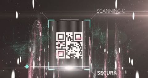 futuristic digital interface with qr code and data streams - Download Free Stock Images Pikwizard.com