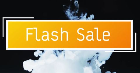 Dynamic flash sale advertisement over smoke effect