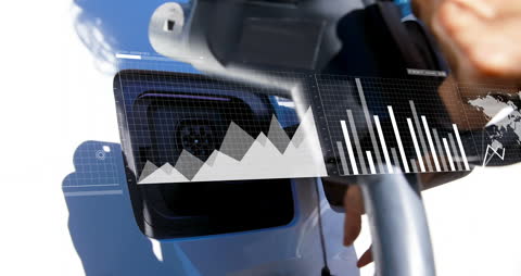 Scientist Using Augmented Analytics with Futuristic Interface