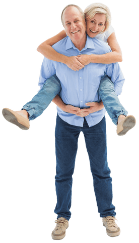 Joyful Mature Couple Engagement On Transparent Display