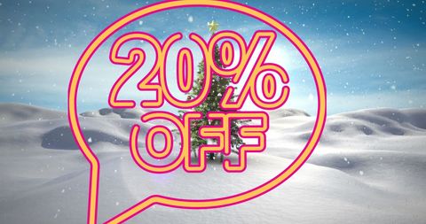 20 percent off discount on christmas theme winter landscape