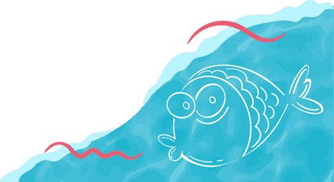 playful cartoony fish on transparent water background - Download Free Stock Videos Pikwizard.com