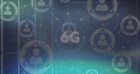 6G Technology Concept with Data Network Overlay - Download Free Stock Images Pikwizard.com