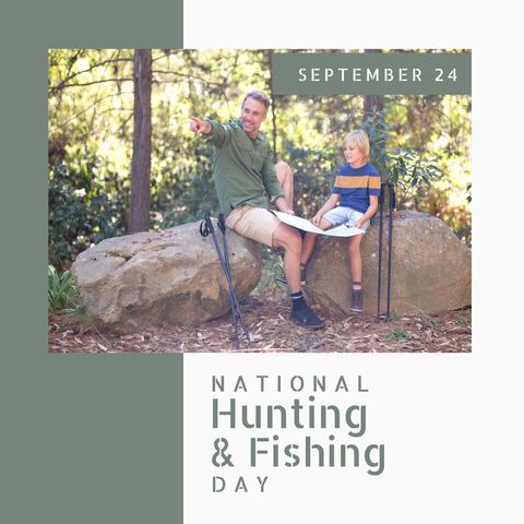 father and son hiking for national hunting and fishing day celebration - Download Free Stock Templates Pikwizard.com