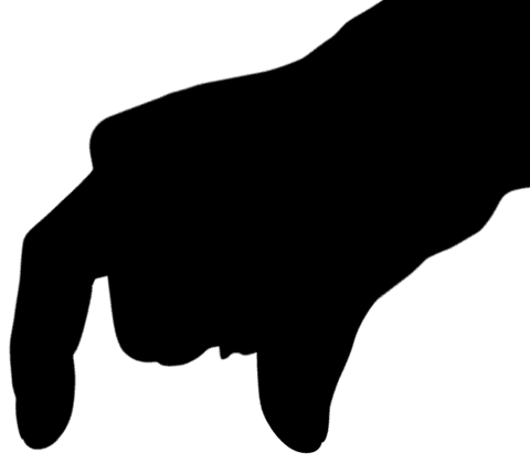 Transparent silhouette of hand gesture icon