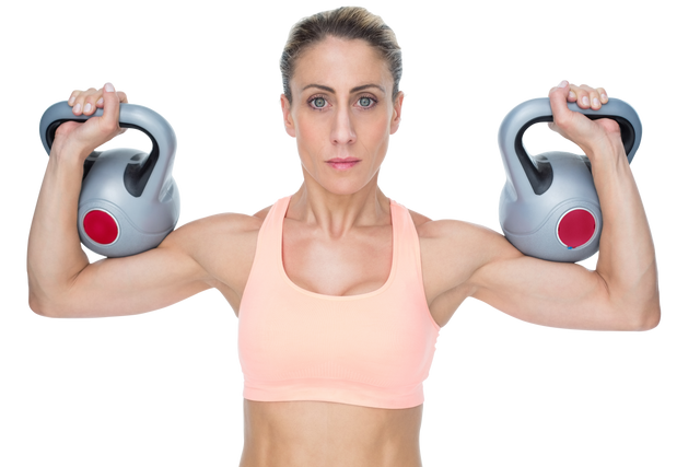 Serious Female Crossfitter Lifting Kettlebells on Transparent Background - Download Free Stock Videos Pikwizard.com