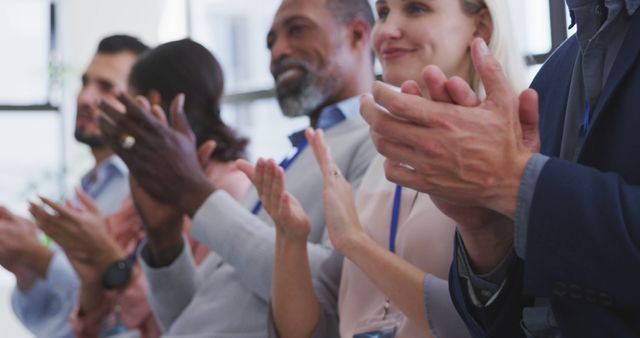 Diverse Professionals Applauding During Business Seminar - Download Free Stock Images Pikwizard.com