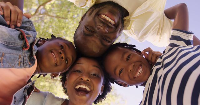 Happy Family Faces Joining Together in Outdoor Park - Download Free Stock Images Pikwizard.com