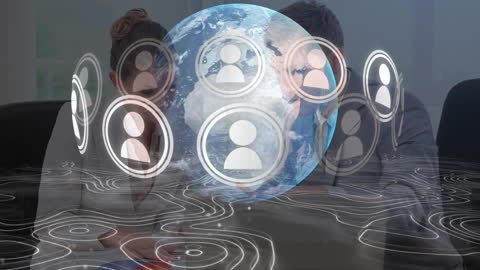 Global Business Connections and Network Technology Concept