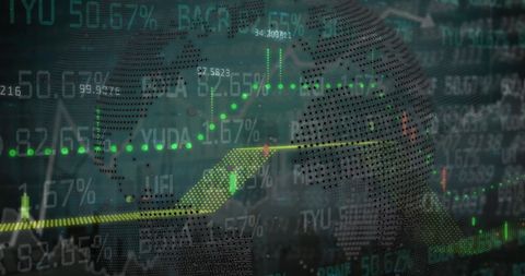Global Data Processing Concept with Financial Chart Integration - Download Free Stock Images Pikwizard.com