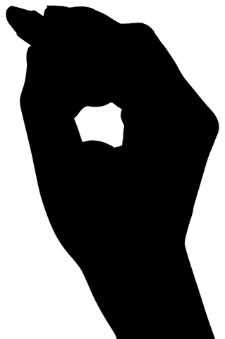 Silhouette of hand holding pen illustration transparent background