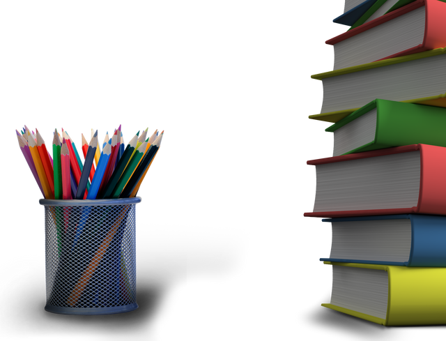 Colorful Pencils and Stack of Books on Transparent Background, Education Concept - Download Free Stock Videos Pikwizard.com