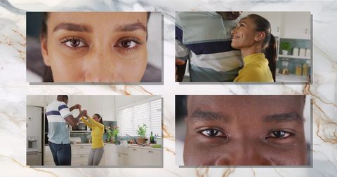 Happy Biracial Couple Enjoying Domestic Bliss