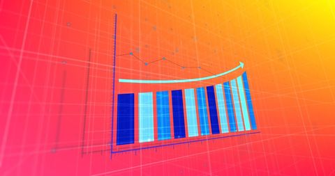 Dynamic Financial Growth Chart on Vibrant Orange Background - Download Free Stock Images Pikwizard.com