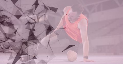 Runner with running blade experiencing injury on track