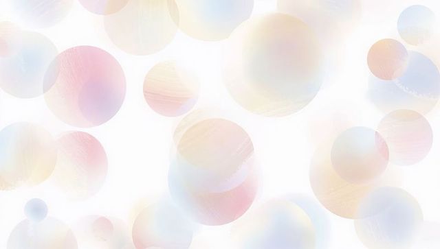 Floating translucent pastel spheres with soft brush texture for minimal abstract designs