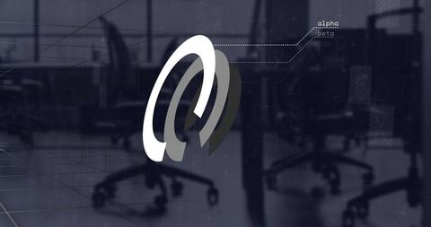 Futuristic Office with Data Interface and overlapping concept