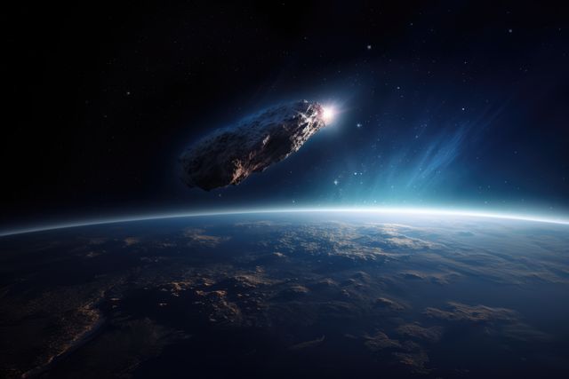 Gigantic Asteroid Approaching Earth from Space - Download Free Stock Images Pikwizard.com