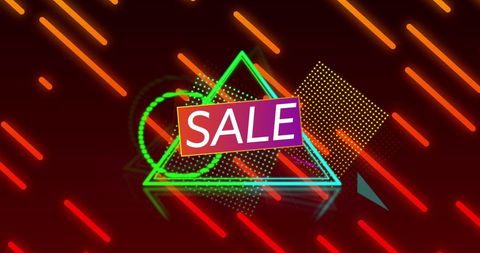 Glowing Neon Sale Announcement with Retro Design Elements - Download Free Stock Images Pikwizard.com