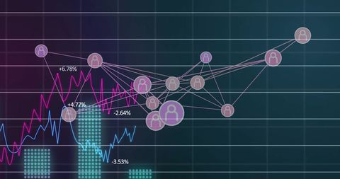 Digital Network Connections with Financial Data Visualization - Download Free Stock Images Pikwizard.com