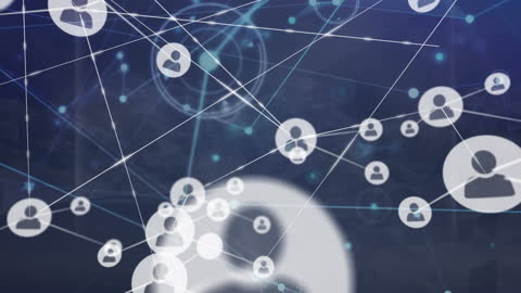 Social Media Icons Connecting in Futuristic Animation