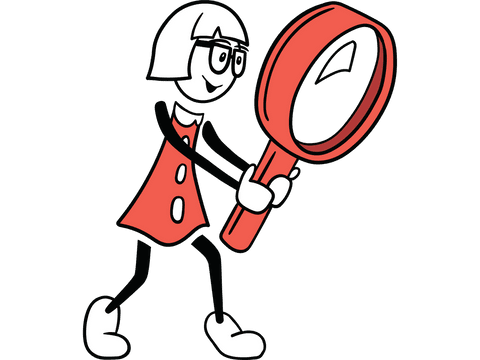 cartoon female character holding transparent magnifying glass - Download Free Stock Videos Pikwizard.com