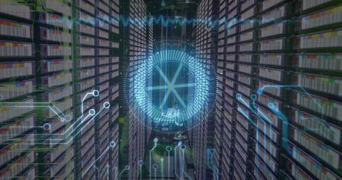 Futuristic Neon Scanner in data server center, 3d Tech concept - Download Free Stock Images Pikwizard.com