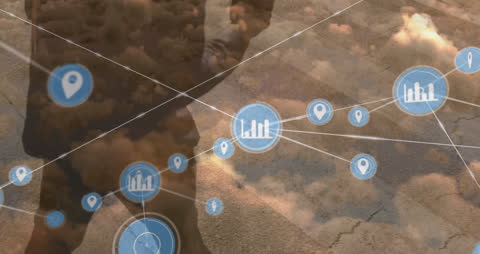 Conceptual Network Connections Overlaid on Businessman