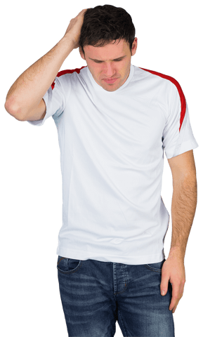 Disappointed Football Fan Wearing White Shirt Isolated on Transparent Background - Download Free Stock Videos Pikwizard.com