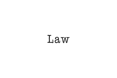Law text digital illustration on transparent background