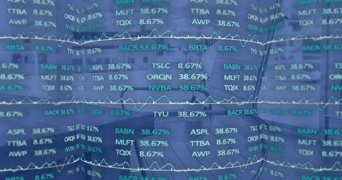 Digital Financial Data Over Modern Office Networking Concept
