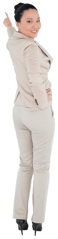 Businesswoman Pointing with Confidence Transparent Background