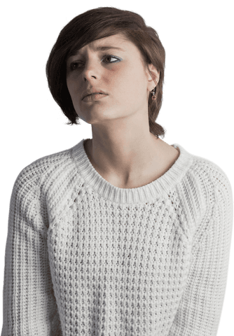 transparent sad brunette leaning white sweater - Download Free Stock Videos Pikwizard.com