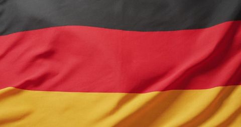 Flowing german national flag displaying colors