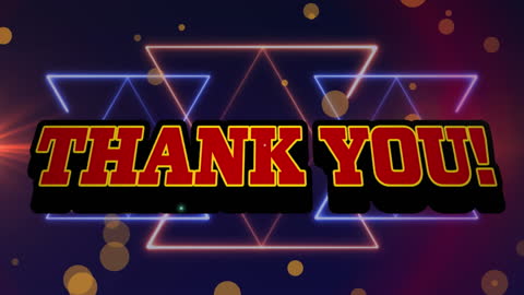 Vibrant Thank You Banner with Abstract Neon Background