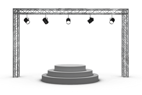 digital transparent stage with spotlights illustration isolated - Download Free Stock Videos Pikwizard.com