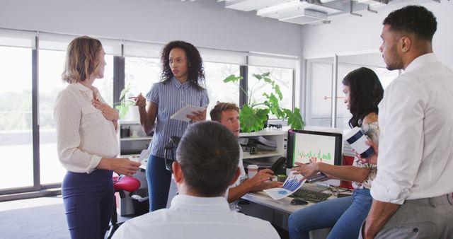 Diverse Team Collaborating in Modern Office With Open Floor Plan - Download Free Stock Images Pikwizard.com