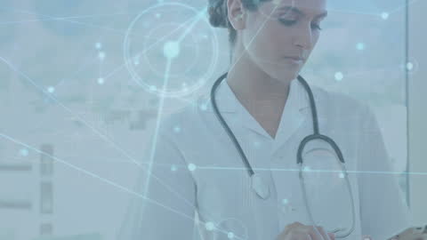 Innovative Doctor with Futuristic Network Interface