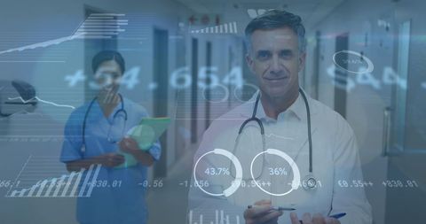 Male Doctor Analyzing Healthcare Data with Medical Professional - Download Free Stock Images Pikwizard.com