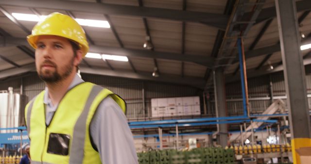 Engineer Observing Manufacturing Process in Industrial Factory - Download Free Stock Images Pikwizard.com