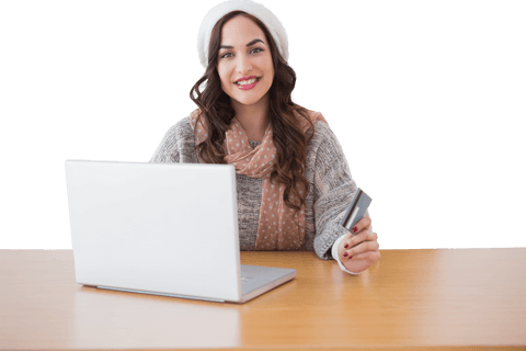 transparent background woman online shopping with laptop - Download Free Stock Videos Pikwizard.com