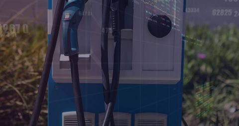 Gasoline pump merging with digital financial data visualization