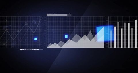 Digital Interface with Data Processing and Graphs - Download Free Stock Images Pikwizard.com