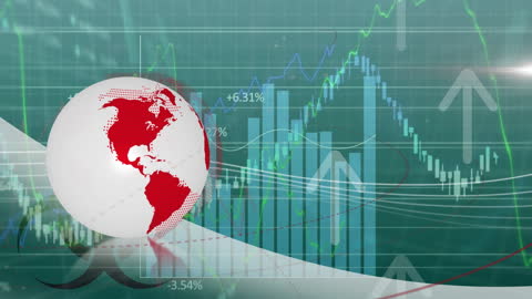 Digital Globe with Data Processing on Graphic Background